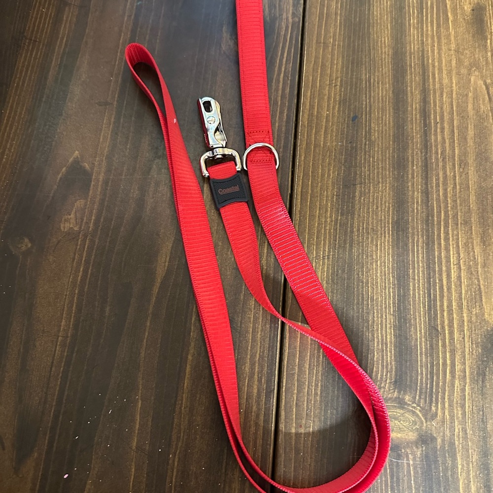 Red Dog Leash with Metal Clip
